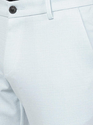 Sky Blue Solid Venice Fit Casual Trouser | JadeBlue