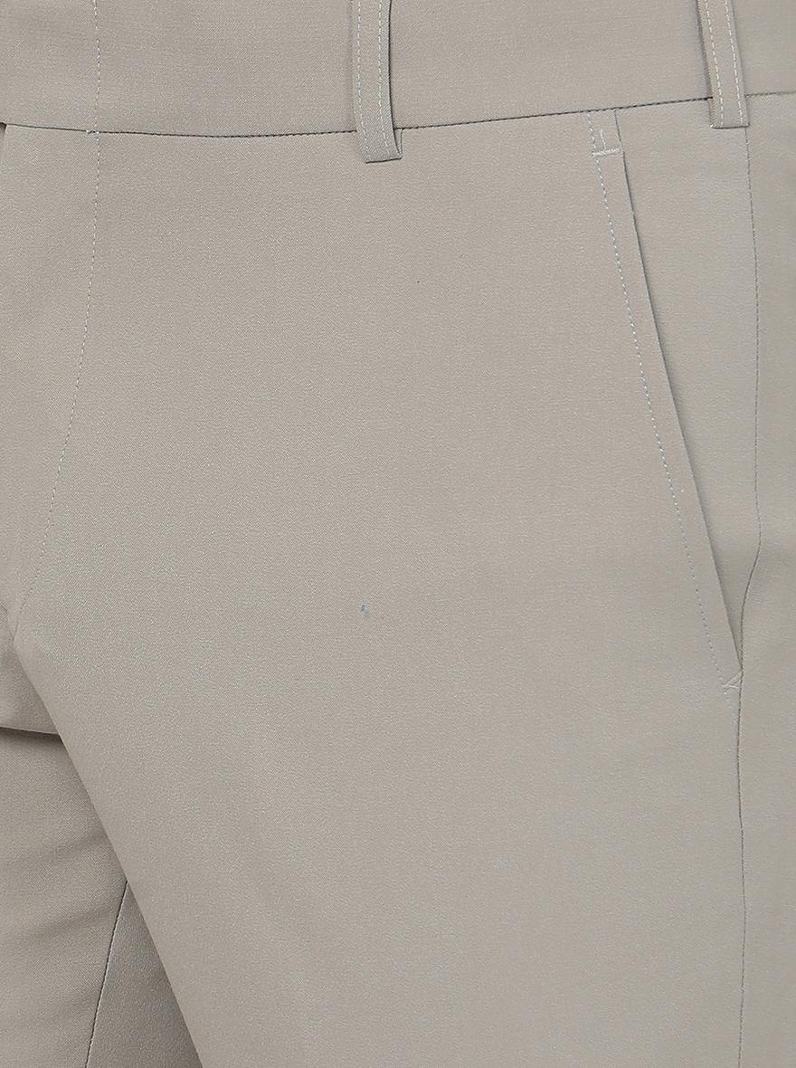 Grey Solid Super Slim Fit Formal Trouser | JadeBlue