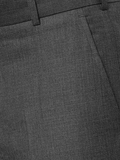Grey Solid Slim Fit Formal Trouser | Metal