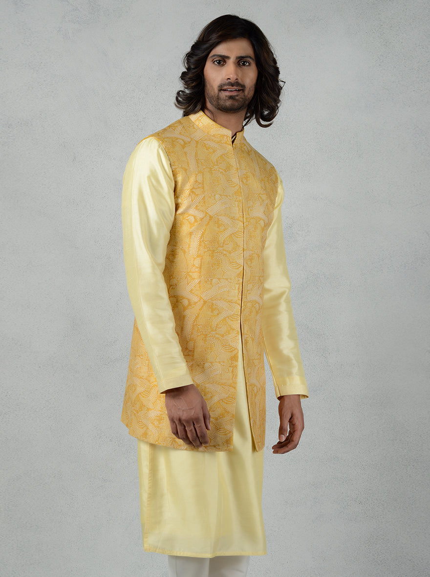 Mustard Bandhgala Jacket | TULA