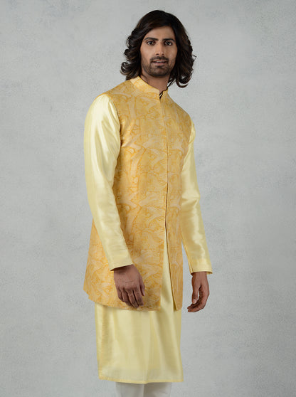 Mustard Bandhgala Jacket | TULA