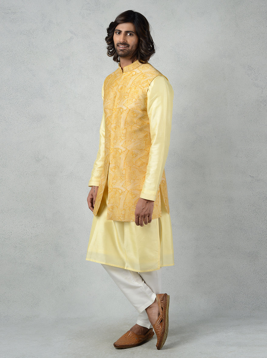 Mustard Bandhgala Jacket | TULA