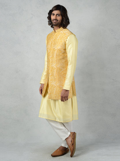 Mustard Bandhgala Jacket | TULA