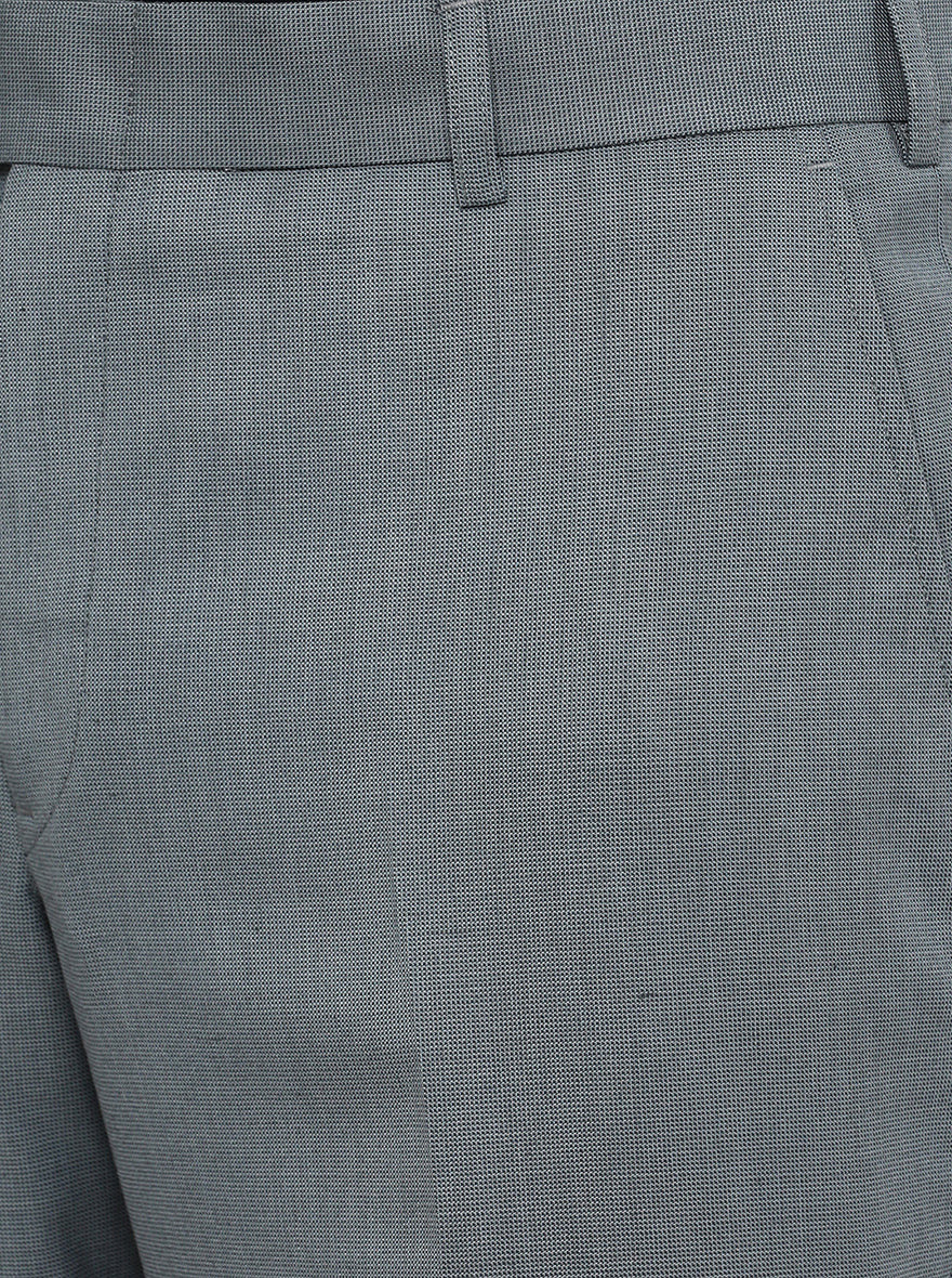 Grey Solid Classic Fit Formal Trouser | JadeBlue
