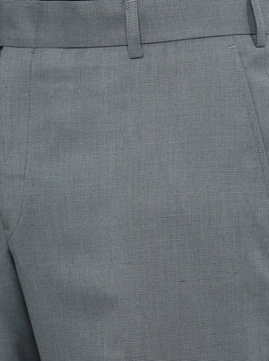 Grey Solid Classic Fit Formal Trouser | JadeBlue