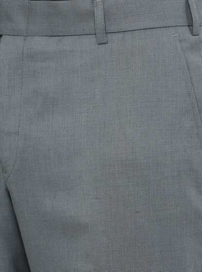 Grey Solid Classic Fit Formal Trouser | JadeBlue