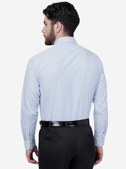 White Striped Regular Fit Formal Shirt | JadeBlue