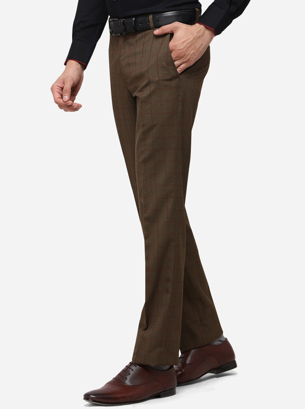 Merline Dark Brown Dobby Textured Pant | Cotton pants, Pants, Dark brown  shades