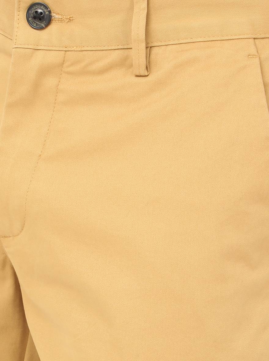 Dark Khaki Solid Uno Fit Casual Trouser | JadeBlue