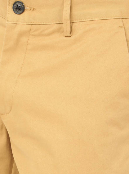 Dark Khaki Solid Uno Fit Casual Trouser | JadeBlue