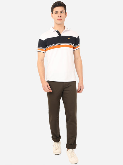 Olive Brown Solid Uno Fit Casual Trouser | JadeBlue
