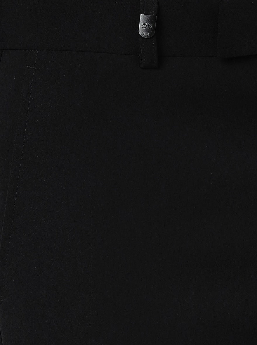 Black Solid Slim Fit Formal Trouser | JB Studio
