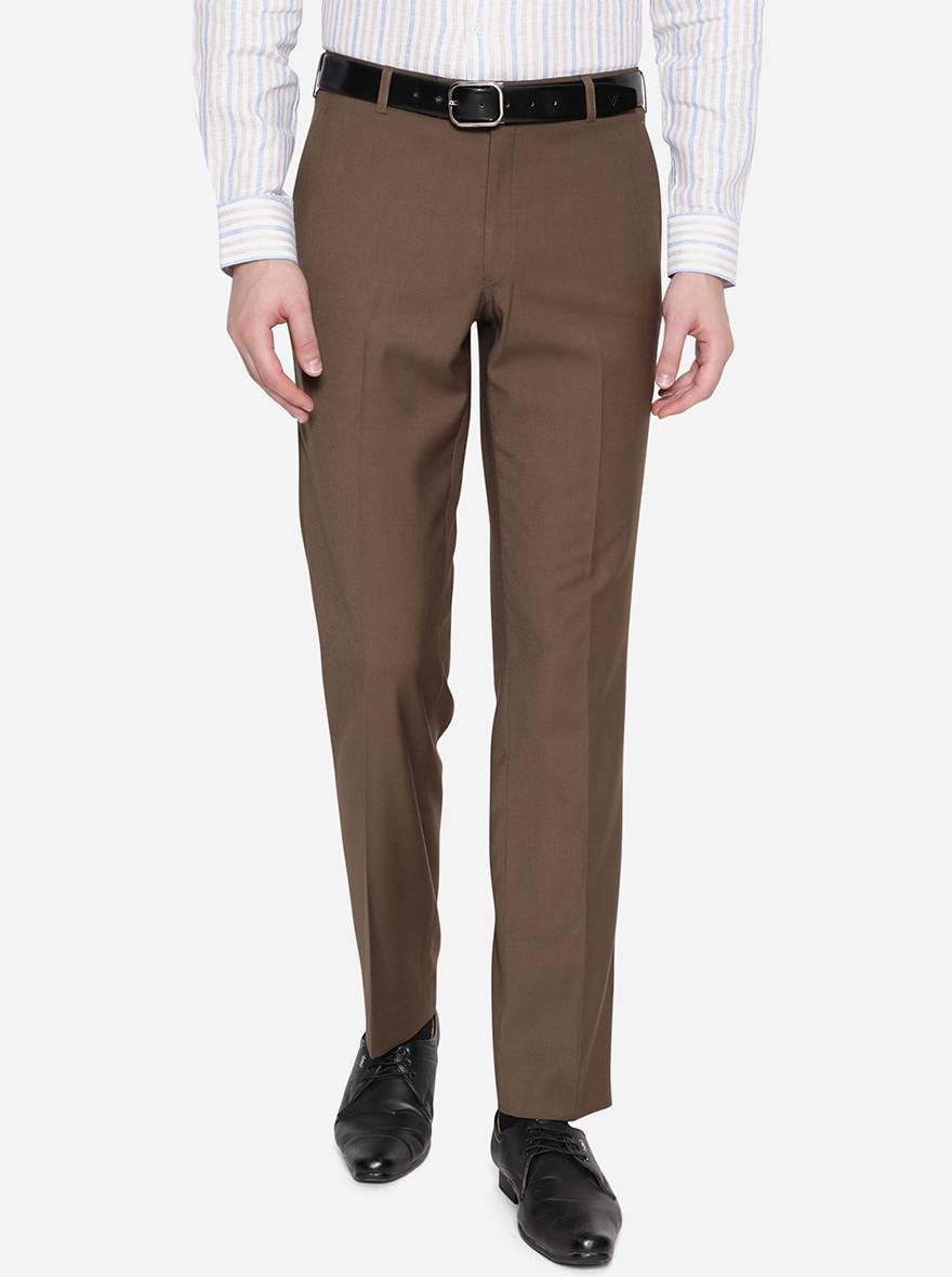 Buy Hiltl Cream Slim Fit Formal Trousers Online - 526097 | The Collective