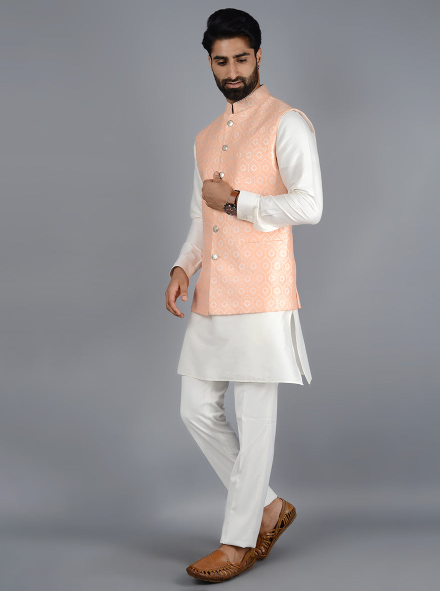 Peach Bandhgala Jacket | Azania