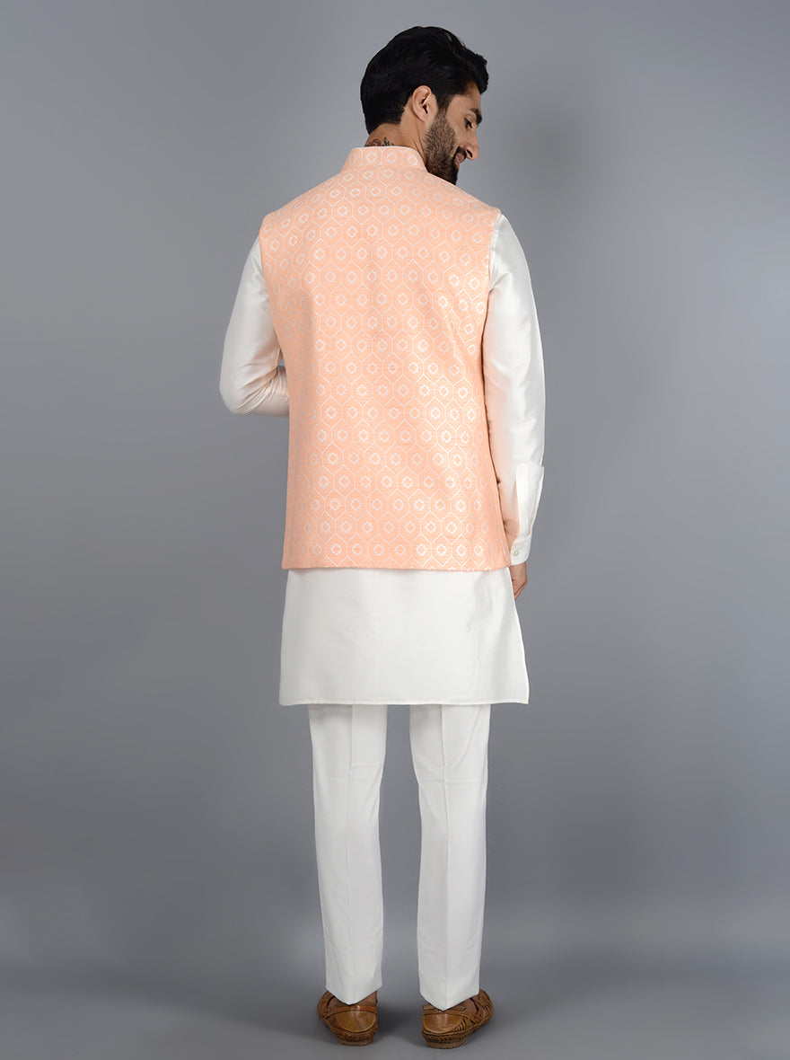 Peach Bandhgala Jacket | Azania