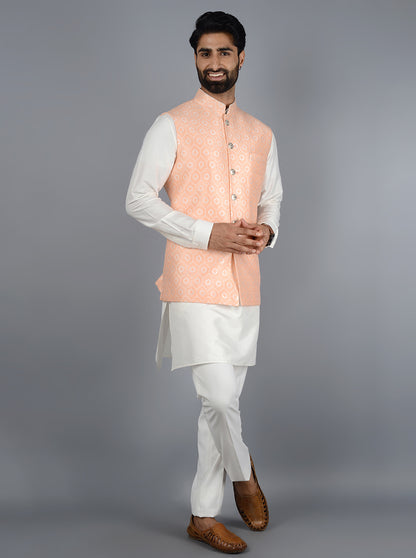Peach Bandhgala Jacket | Azania