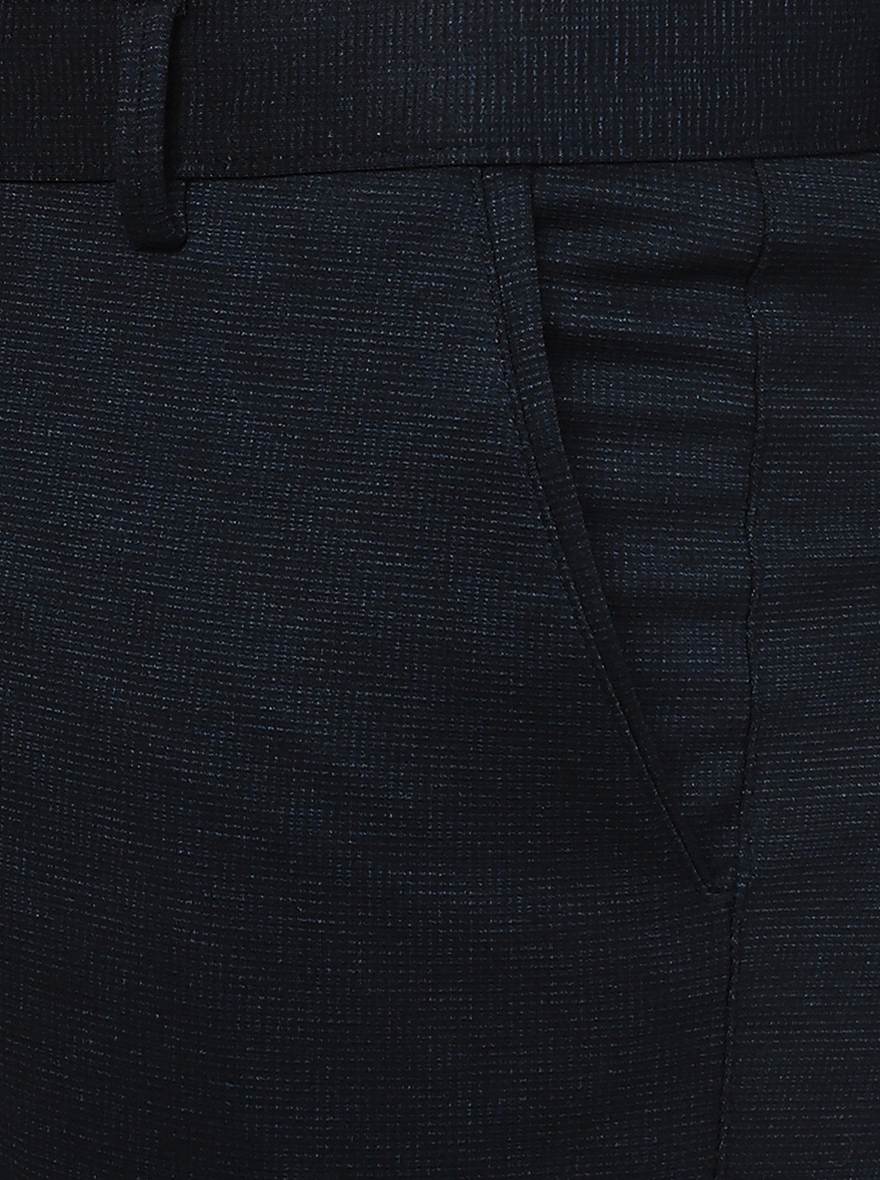 Blue Solid Slim Fit Club Wear Trouser | JB Studio