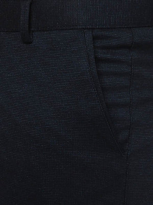 Blue Solid Slim Fit Club Wear Trouser | JB Studio