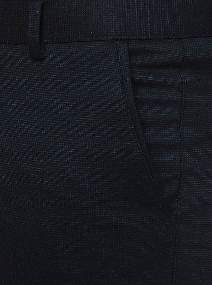 Blue Solid Slim Fit Club Wear Trouser | JB Studio