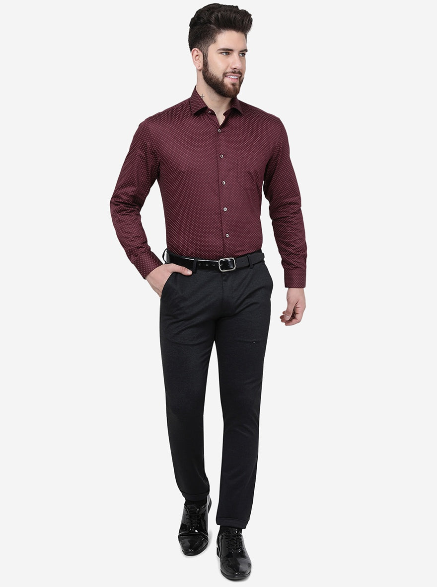 Black Solid Slim Fit Club Wear Trouser | JB Studio