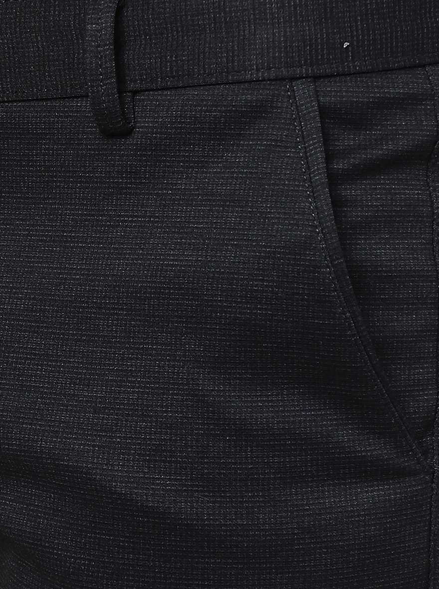 Black Solid Slim Fit Club Wear Trouser | JB Studio