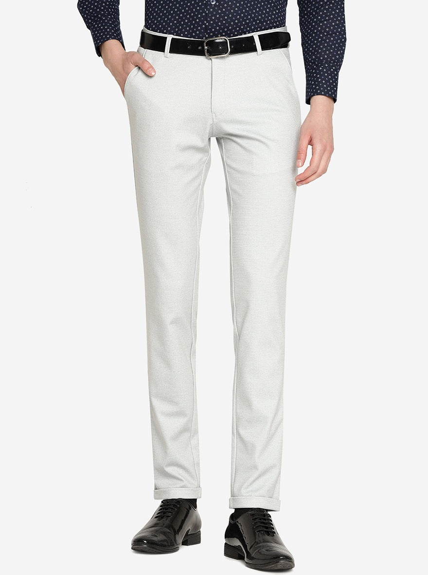 Grey Solid Slim Fit Club Wear Trouser | JB Studio