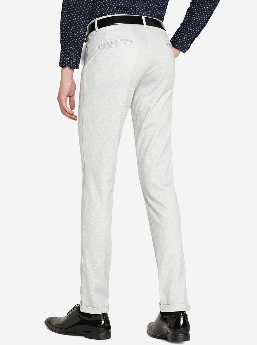 Grey Solid Slim Fit Club Wear Trouser | JB Studio