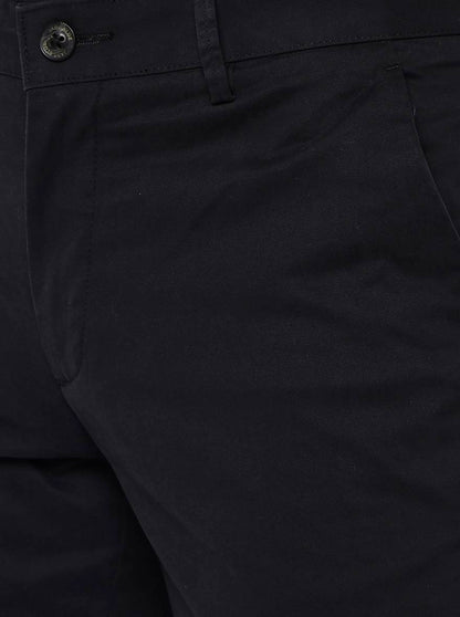 Black Solid Uno Fit Casual Trouser | JadeBlue