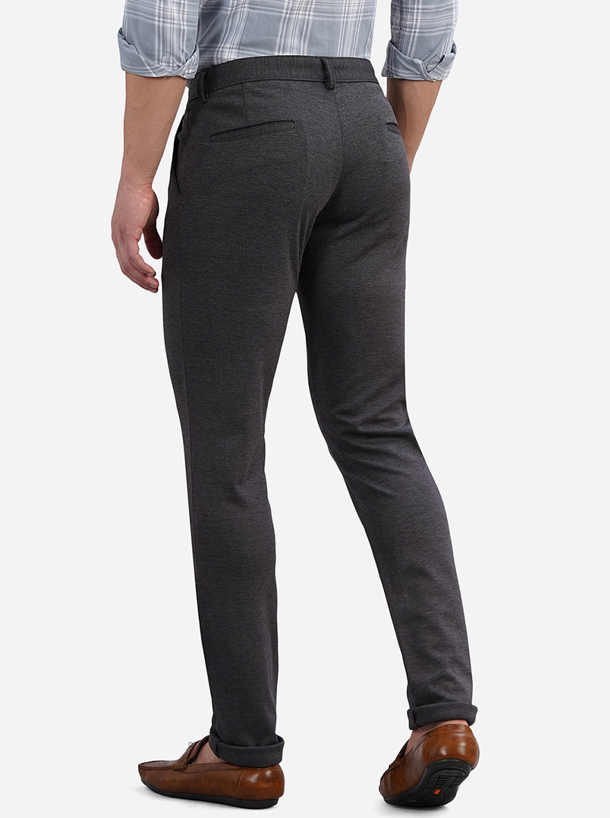 Grenis Black Solid Venice Fit Casual Trouser | JadeBlue