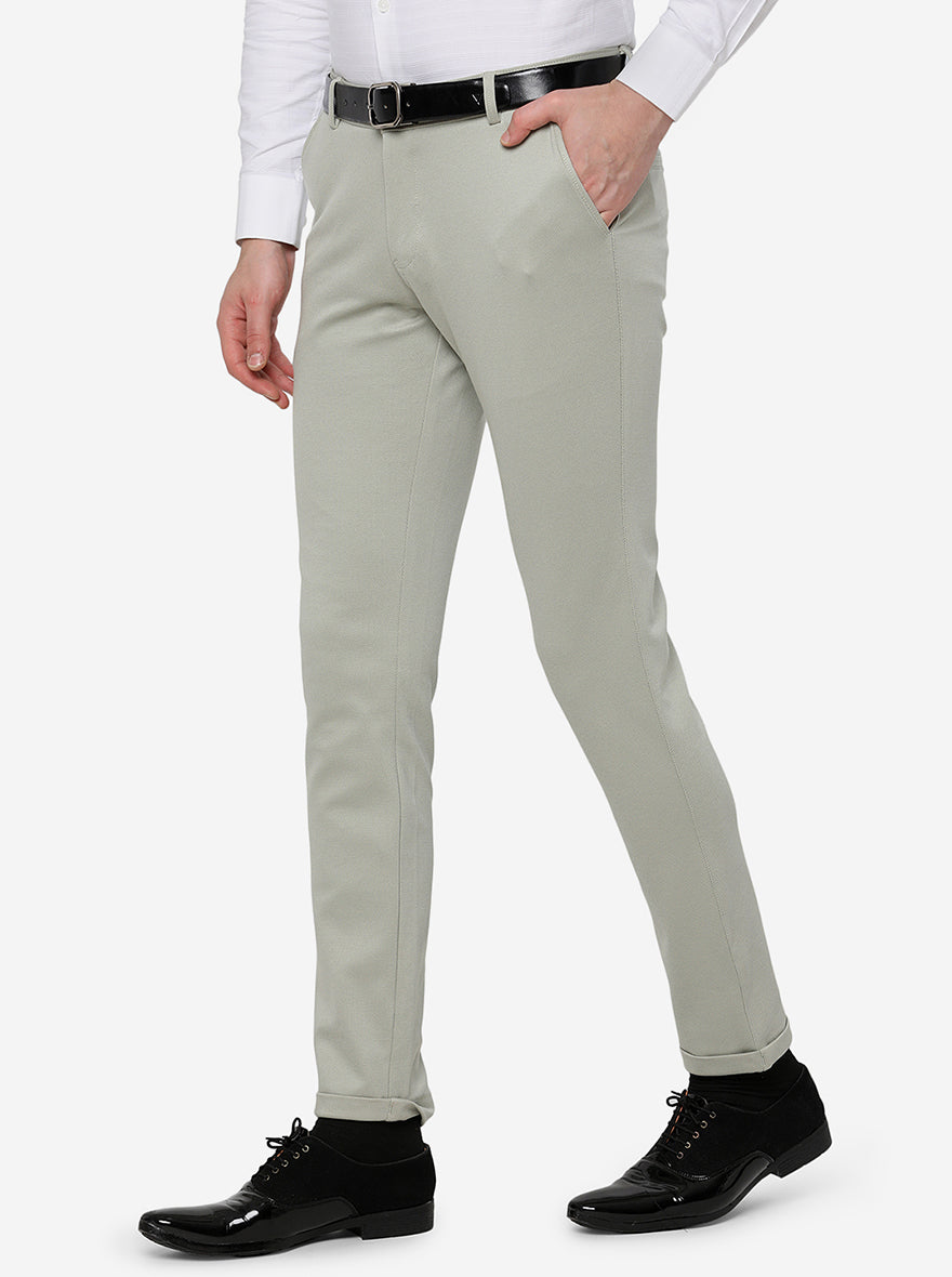 Buy Arrow Men Taupe Hudson Tailored Fit Oxford Weave Formal Trousers online