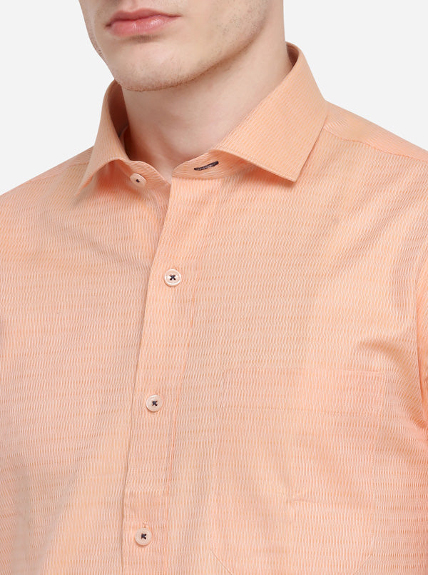 Orange Dobby Smart Fit Formal Shirt | JadeBlue