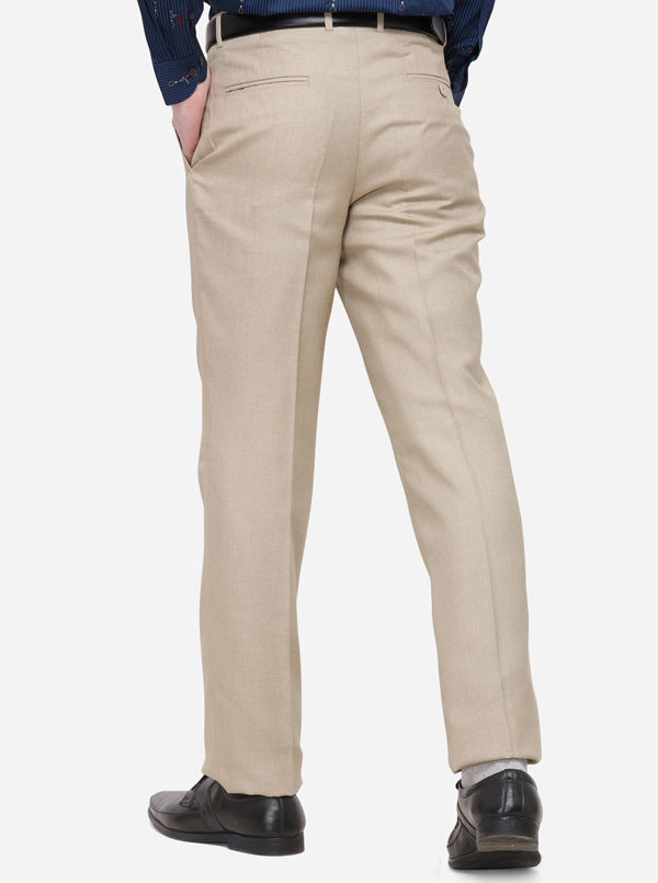Ivory Solid Classic Fit Formal Trouser | Greenfibre