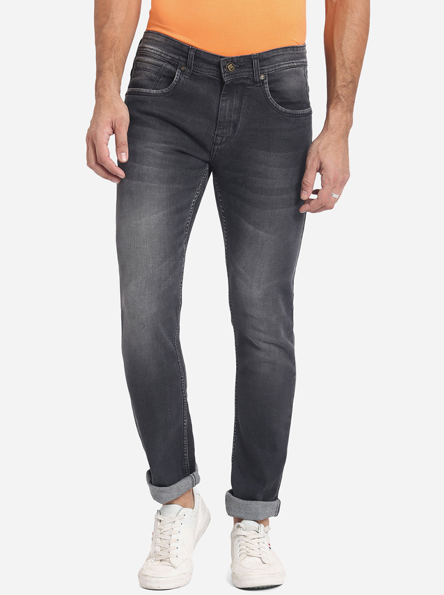 Forest Grey Washed Straight Fit Jeans | Greenfibre