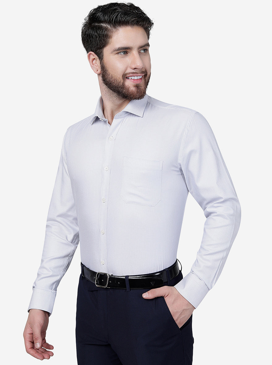 Grey Solid Regular Fit Formal Shirt | JadeBlue