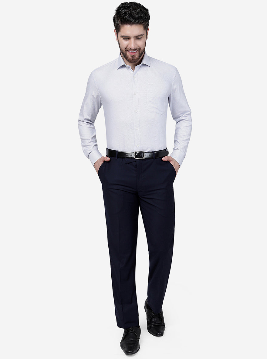Grey Solid Regular Fit Formal Shirt | JadeBlue