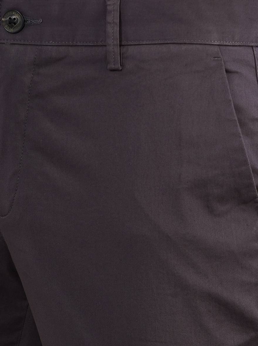 Grey Solid Uno Fit Casual Trouser | JadeBlue