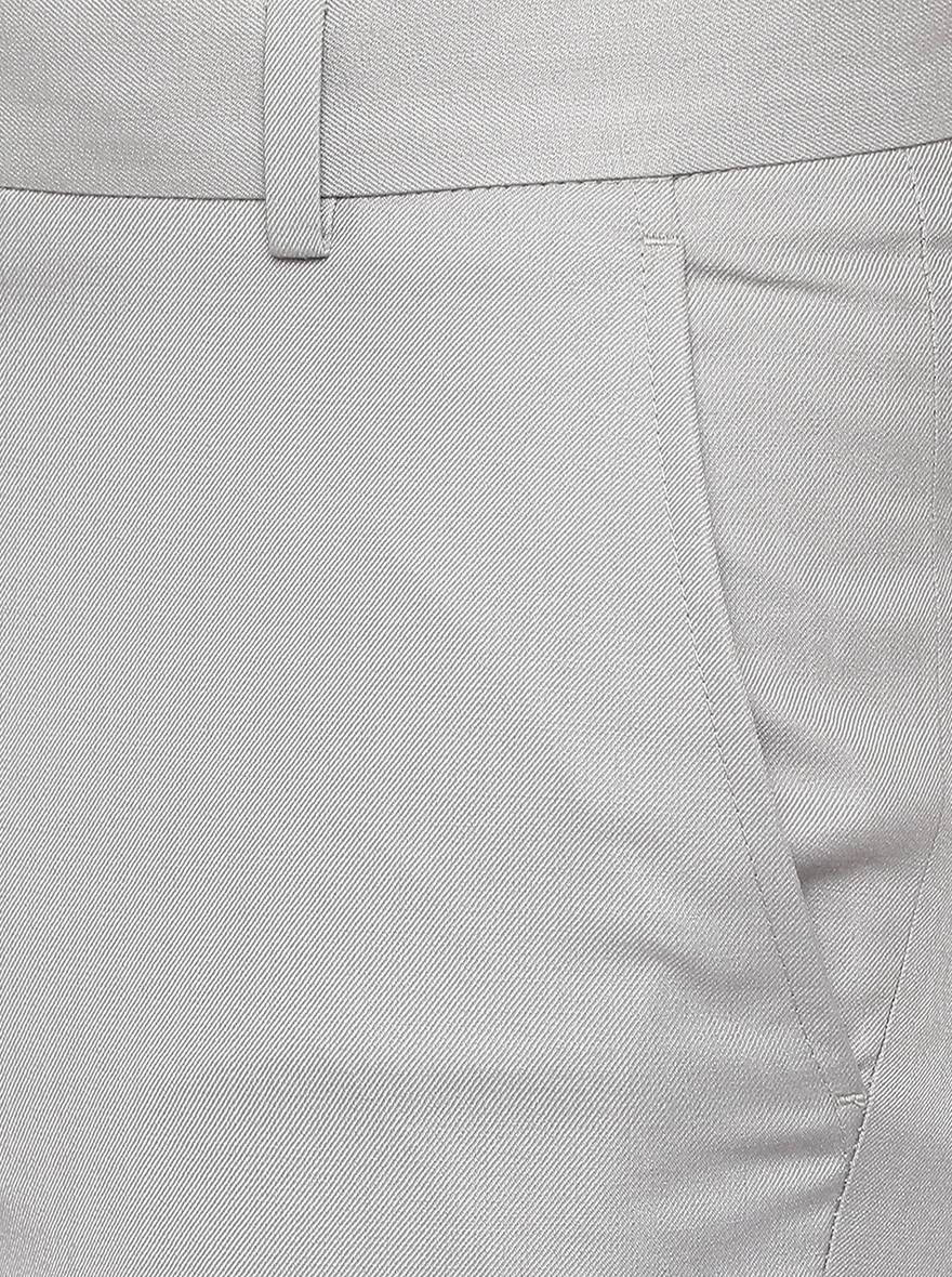 Ansh Grey Solid Slim Fit Formal Trouser | Greenfibre