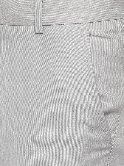 Ansh Grey Solid Slim Fit Formal Trouser | Greenfibre