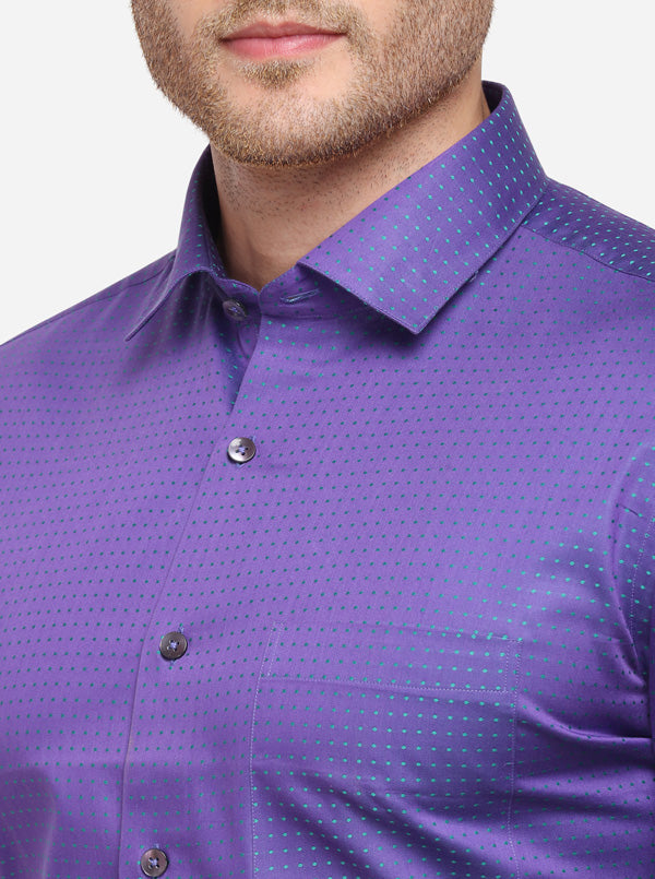 Purple Dobby Slim Fit Formal Shirt | Metal