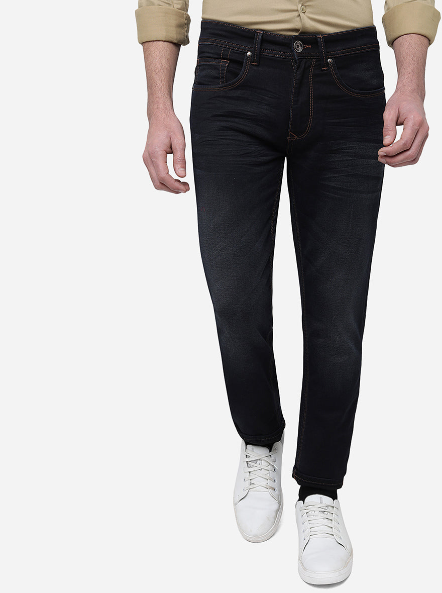 Charcoal Grey Washed Slim Fit Jeans | JadeBlue