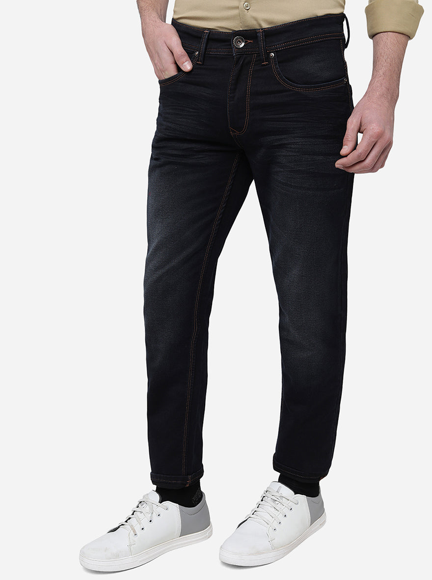 Charcoal Grey Washed Slim Fit Jeans | JadeBlue