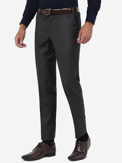 Grey Solid Super Slim Fit Formal Trouser | JadeBlue Youth