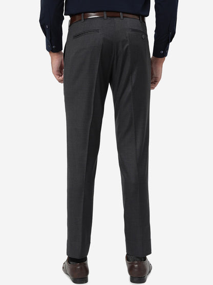 Grey Solid Super Slim Fit Formal Trouser | JadeBlue Youth