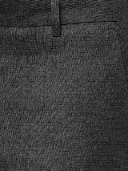 Grey Solid Super Slim Fit Formal Trouser | JadeBlue Youth