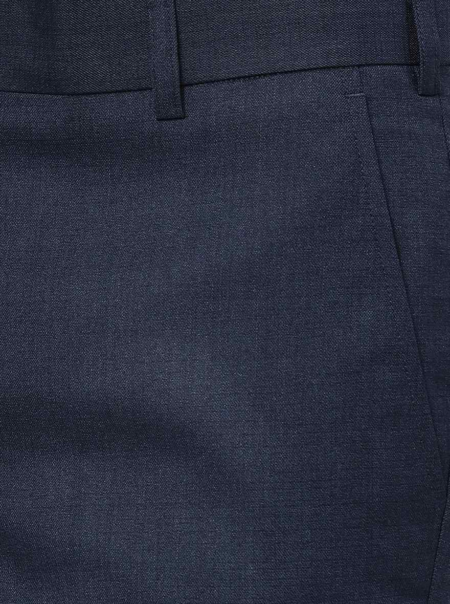 Blue Solid Super Slim Fit Formal Trouser | JadeBlue Youth