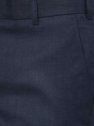 Blue Solid Super Slim Fit Formal Trouser | JadeBlue Youth