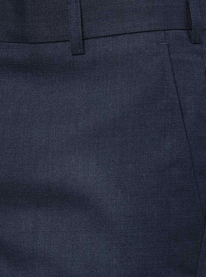 Blue Solid Super Slim Fit Formal Trouser | JadeBlue Youth