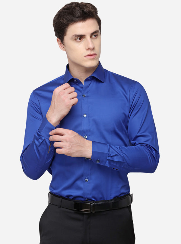 Royal blue cheap party wear shirt