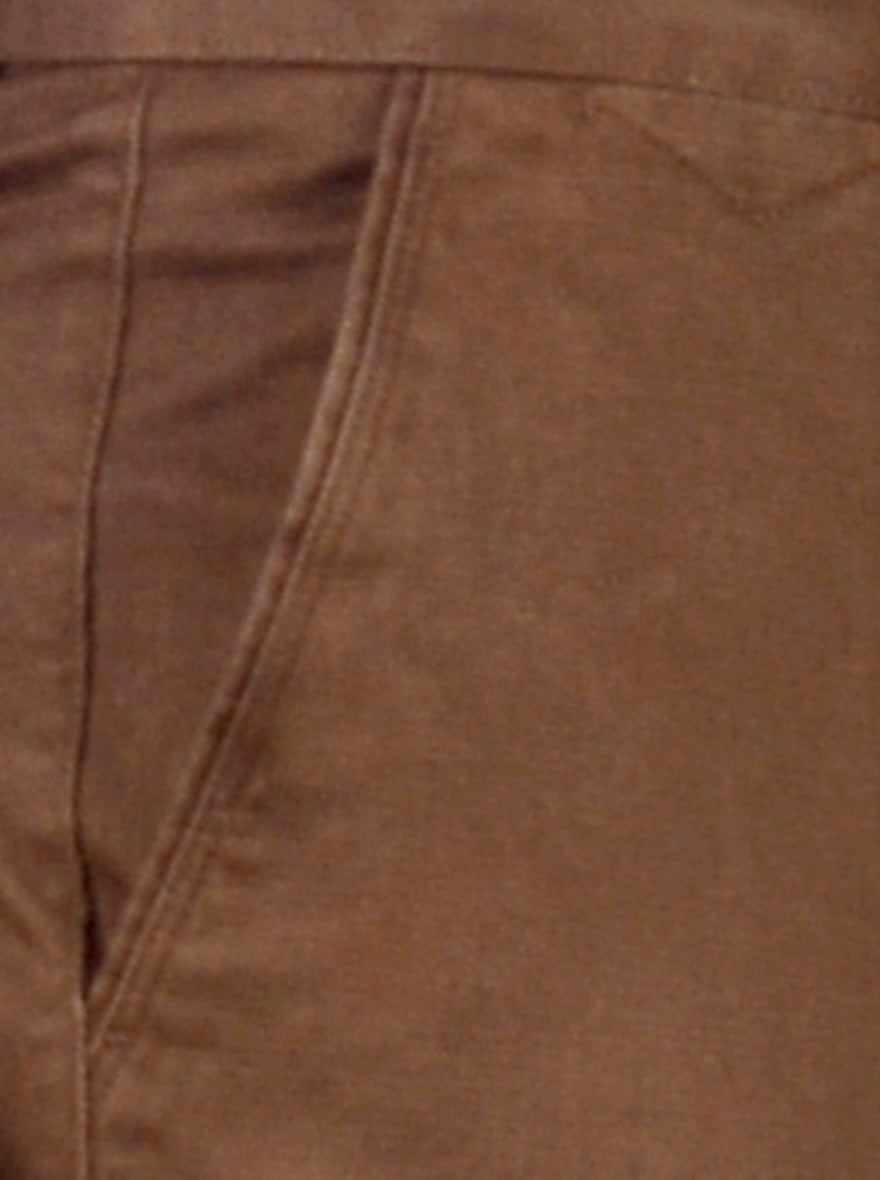 Brown Solid Slim Fit Casual Trouser | JadeBlue