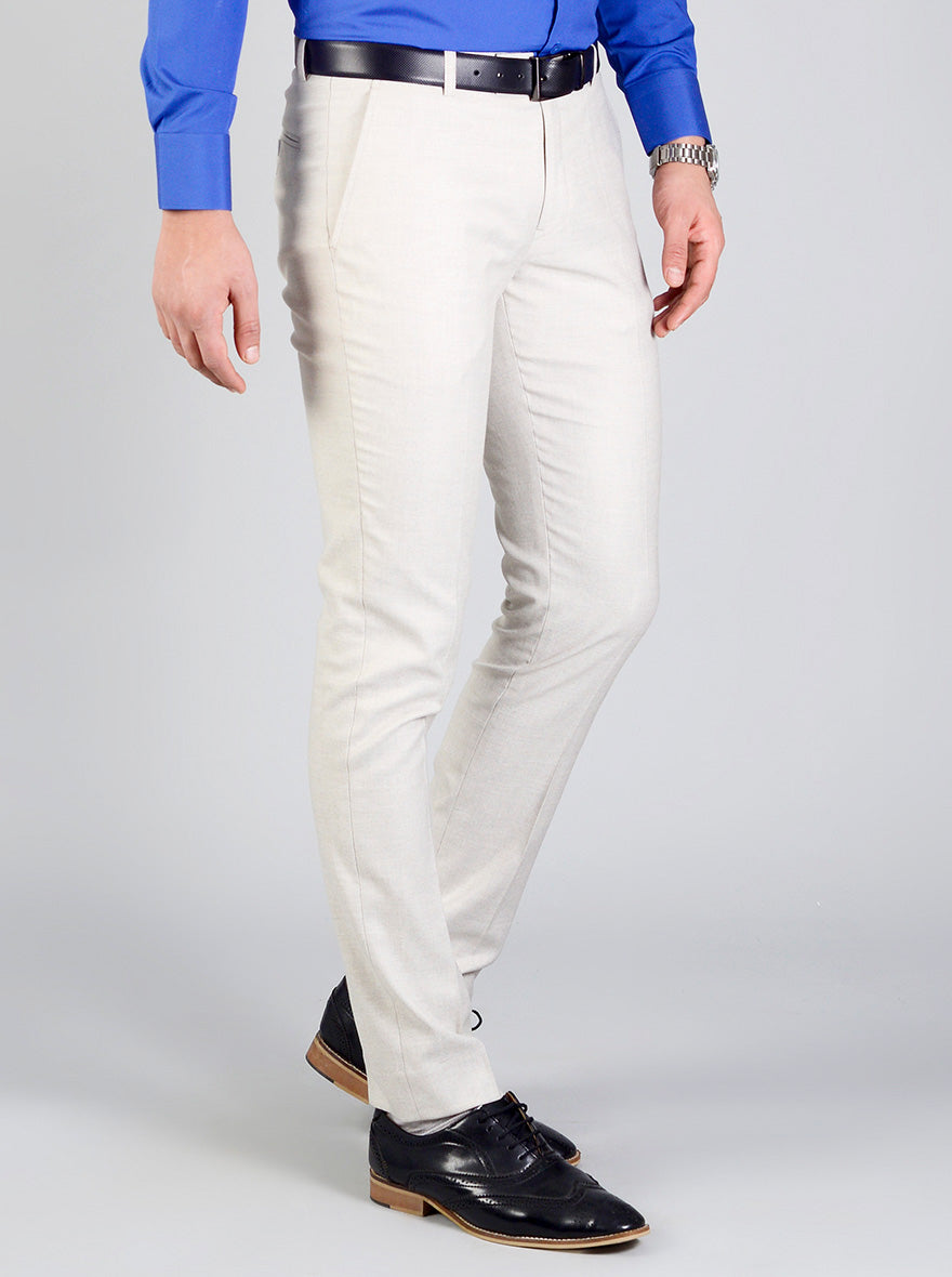 Peter England Elite Trousers & Chinos, Peter England Cream Formal Trousers  for Men at Peterengland.com